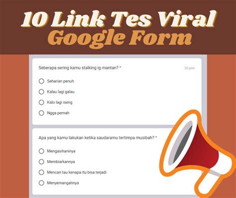 Daftar Link Tes Ujian Google Form Viral Ada Gamon Dan Alay