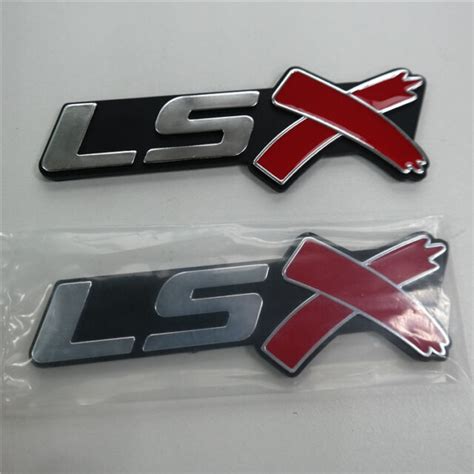 2pcs Lsx Chrome Red Car Emblems Badge For Chevry Camaro Silverado