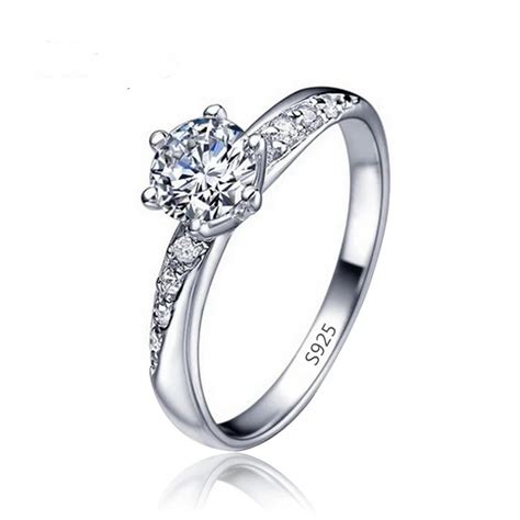 Silver Plated Luxury Clear Zirkon Crystal Ring AAA CZ Zircon Jewelry