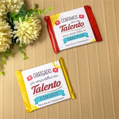 40 Tags Cintas P Chocolate Talento Brinde Dia Do Trabalho MercadoLivre