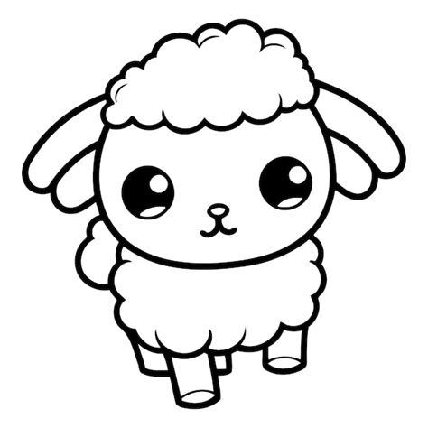 Premium Vector Cute Cartoon Sheep Vector Illustration Isolated On A