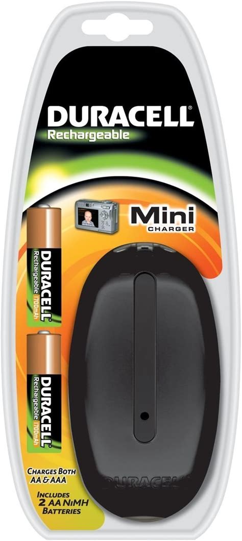 Duracell Cef20 Mini Battery Charger With 2 X Aa Batteries Mignon