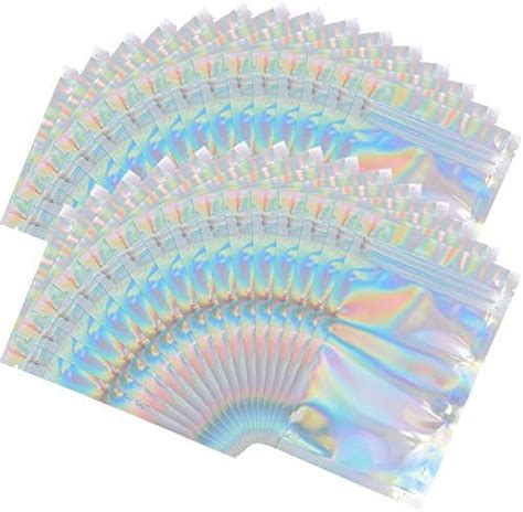 Pieces Mylar Holographic Resealable Bags X Smell Proof Bags