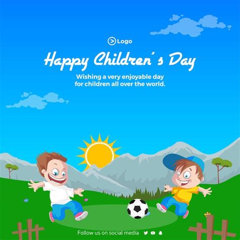 Premium Vector Creative Banner Design Of Happy Childrens Day Template