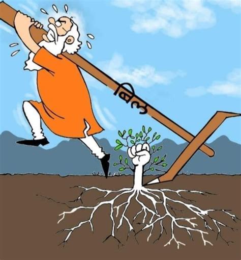 Sad Indian Farmer Cartoon