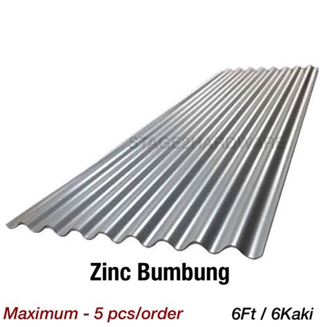 Feet Corrugated Metal Zinc Roof Sheet Atap Zink Ombak Zinc