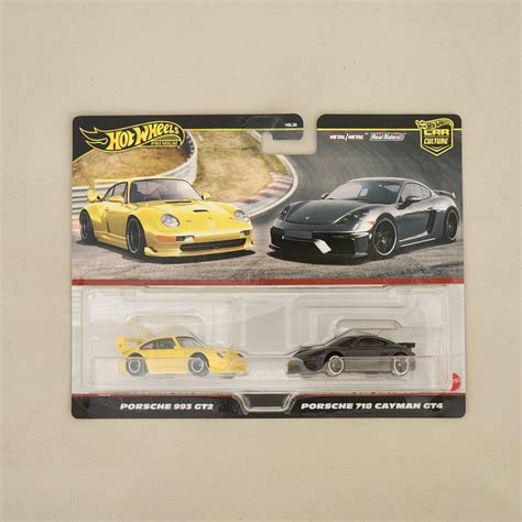 Hot Wheels Premium Two Twin Pack Porsche Gt X Porsche Cayman Gt Shopee Malaysia