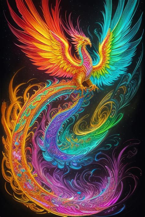 colorful phoenix art