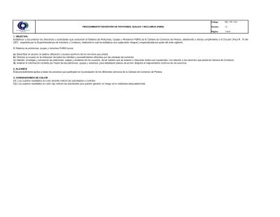 PROCEDIMIENTO RECEPCIÓN DE PETICIONES QUEJAS Y RECLAMOS PQRS