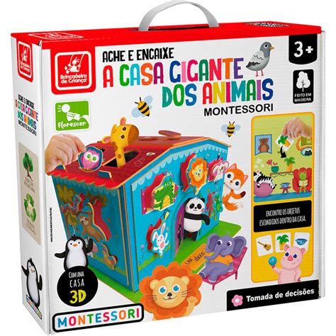 Ache E Encaixe Casa Gigante Dos Animais Brinquedo Educativo