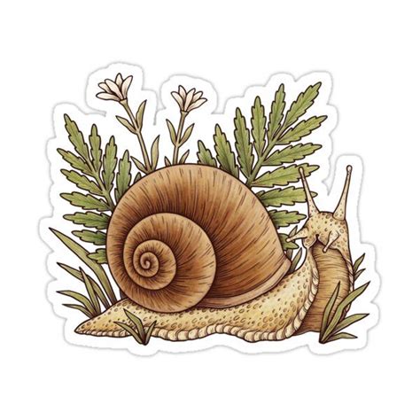 Cute Snail Fern Slug Funny Snail Cottagecore Fairy Grunge Fairycore