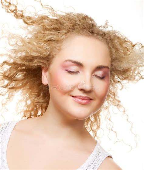 Blonde With Curly Hair Stock Photo Image Of Adult Brown