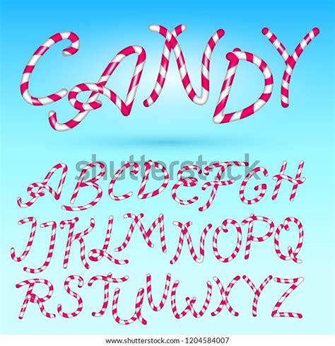 Candy Cane Font Sweet Comic Alphabet Stock Vector Royalty Free