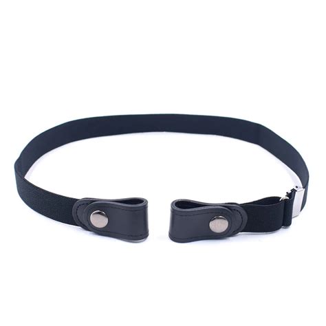 Ceinture En Cuir De Vache Sans Boucle Lastique Invisible Pour Femme