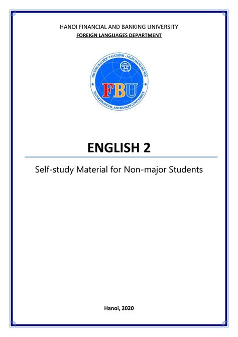 Self Study English 2 07 HANOI FINANCIAL AND BANKING UNIVERSITY