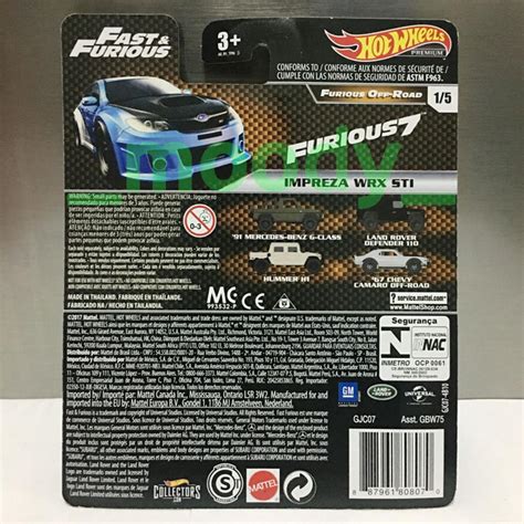 Hot Wheels Premium Fast Furious Furious Off Road Subaru Impreza WRX