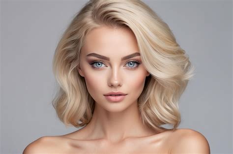 Premium Photo Woman With Beautiful Face And Clear Skin Sexy Blonde Woman Attractive Blonde Model