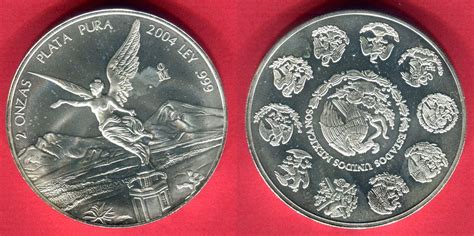 Mexico 2 Unzen Silber 2004 Libertad 2 Onzas Pura Plata Stgl Min