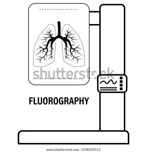 Outline Icon Medical Apparatus Fluorography Isolated Stock Vector