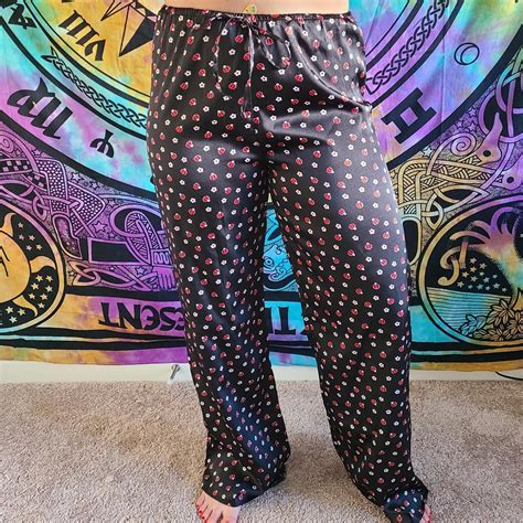 Women S Black And Red Pajamas Depop