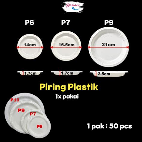 Jual Piring Pesta Plastik Sekali Pakai Ukuran P6 P7 P9 Isi 50