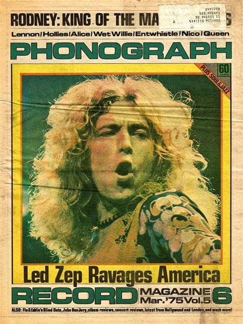 Led Zeppelin Front Covers Phonograph Record Magazine March 1975 Us