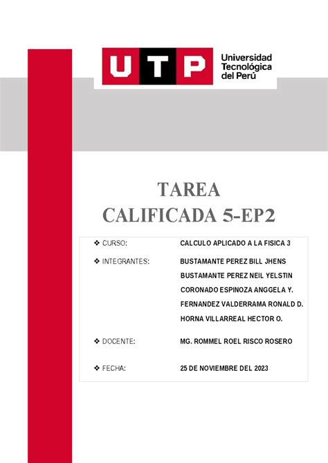 Tarea Calificada Ep Calculo Aplicado A La F Sica Tarea