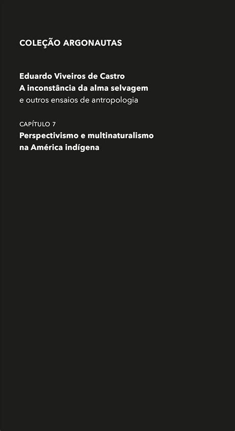 Perspectivismo e multinaturalismo na América indígena Coleção