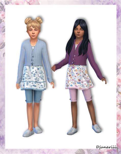 Suit For Girls With A Sweater Djunariii On Patreon Sims 4 Cc Kids