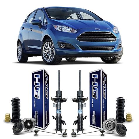 2 Amortecedor Kit Coxim Batente Bieleta Suspensão Dianteira Ford New