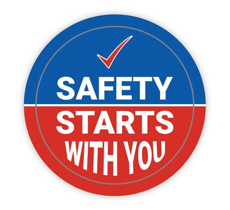 Safety Starts With You Blue And Red Hard Hat Sticker