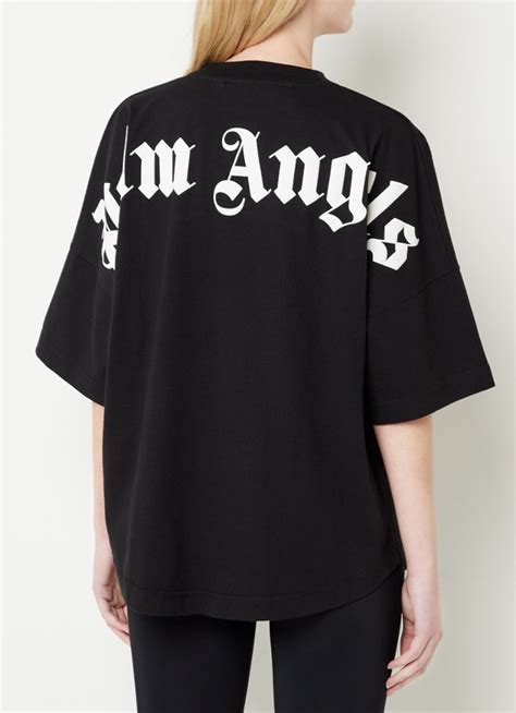 Palm Angels Oversized T Shirt Met Logo En Backprint • Zwart • De Bijenkorf