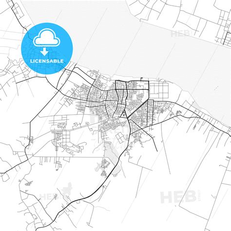 Vector PDF map of Dumai, Indonesia - HEBSTREITS