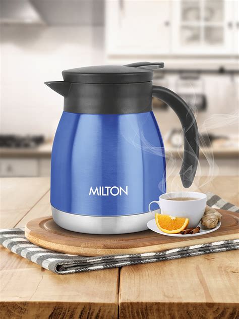 Buy Milton Blue Bistro 600 Thermosteel 24 Hours Hot Cold Carafe 490 Ml Cups And Mugs For