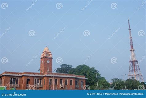 Chennai Tamil Nadu India May 07 2022 Clock Tower In University Of