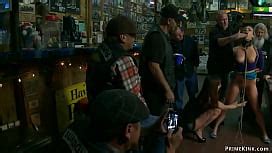 Brunette Slave Bonnie Day Gets Legs Opened And Pussy Fingered And Groped In Public Then Anal