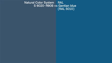 Natural Color System S 6020 R90b Vs Ral Gentian Blue Ral 5010 Side By