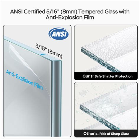 EASYBUYCHOICE Shower Door 44-48" W X 76" H Frameless Shower Door