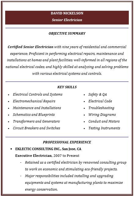 Electricians Resume: Skills to Highlight (And Examples) | Electrician ...