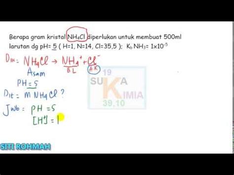 Konsep Mudah Menentukan Massa Garam Jika Diketahui PH Garam Kimia SMA