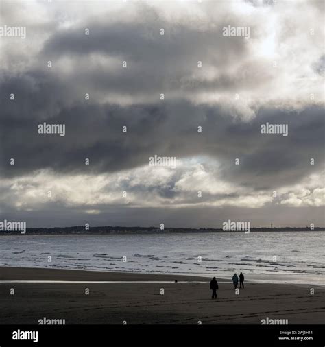 Peoples enjoyed walks at Irvine beach, Scotland Stock Photo - Alamy