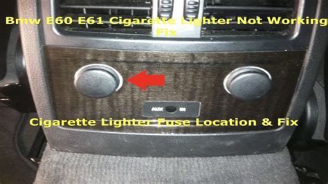 Bmw Cigarette Lighter Fuse Location And Fix Rear Lighter Socket Youtube