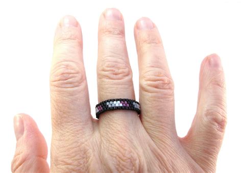 Demisexual Pride Ring Skinny Peyote Ring Gay Pride Bead Etsy