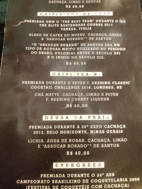 Menu Em Restaurante Fino Paladar Santos