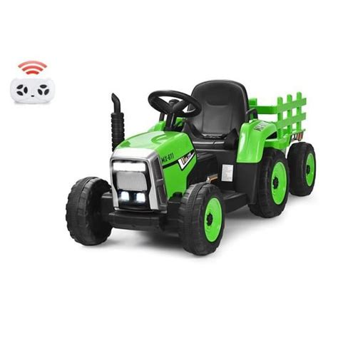 Costway Tracteur Electrique Enfant V Vitesses Remorque Et