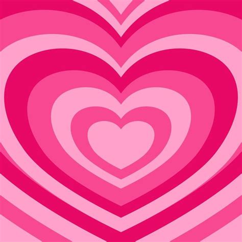 Heart Shaped Concentric Stripes Vector Background Girlish Romantic Surface Design Aesthetic