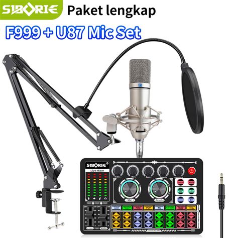 Jual SiborieCOD Paket Lengkap F999 U87 103 Soundcard Mic SET Dengan