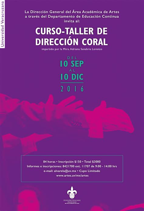 Curso taller de dirección coral Facultad de Música de la Universidad