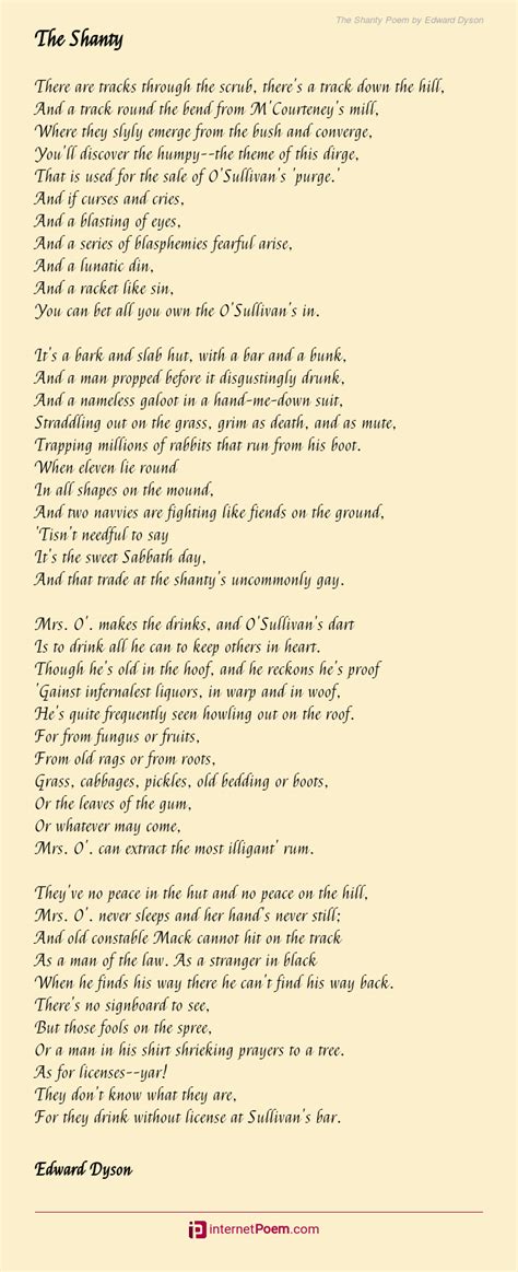 The Shanty Poem By Edward Dyson