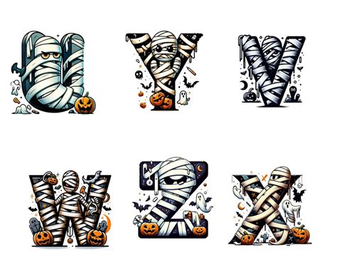 Mummy Ghosta Z Alphabet Letters Png Alphabet Png Instant Download